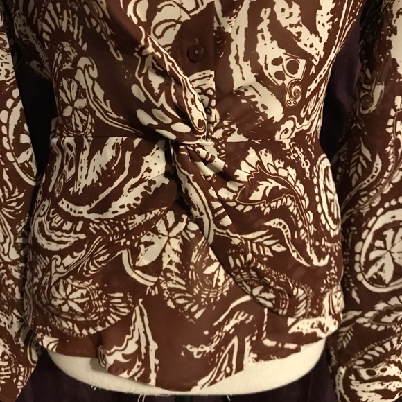 Violet & Claire Sheer Blouse w/Knot Detail-L - Picture 2 of 5